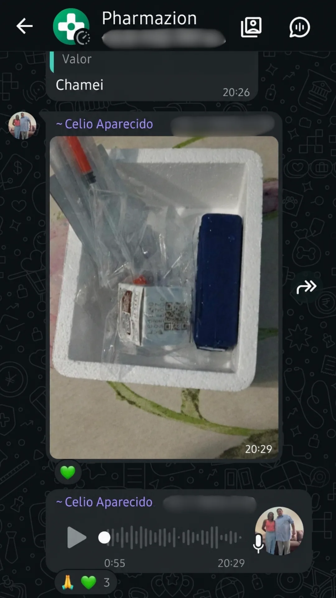 Conversa do grupo com cliente satisfeito